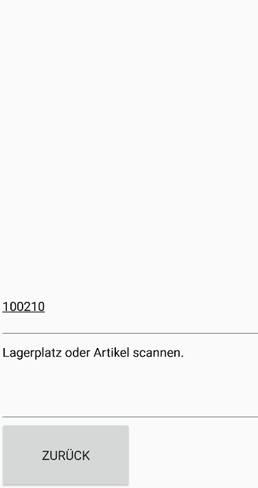 MDE Lagerplatz oder Artikel scannen