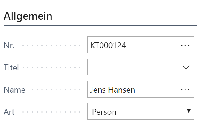 Kontaktinformationen aus der Kontaktkarte: Allgemein