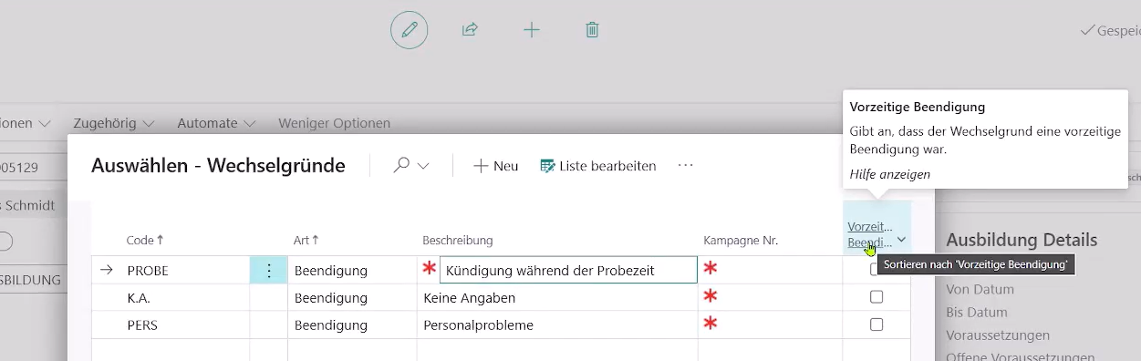 Wechselgründe von Vertragskündigungen