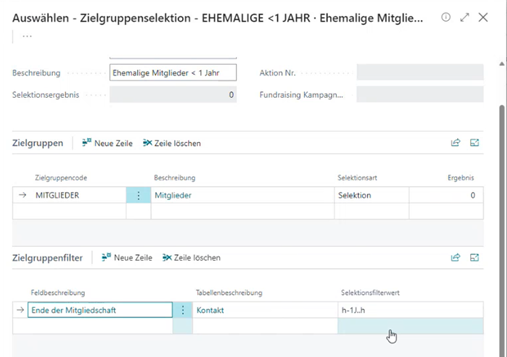 Zielgruppenselektionscode