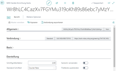 MDE Geräte Einrichtung Karte