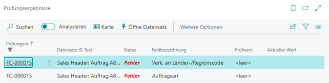 Feldprüfung Auftrag Prüfungsergebnisse
