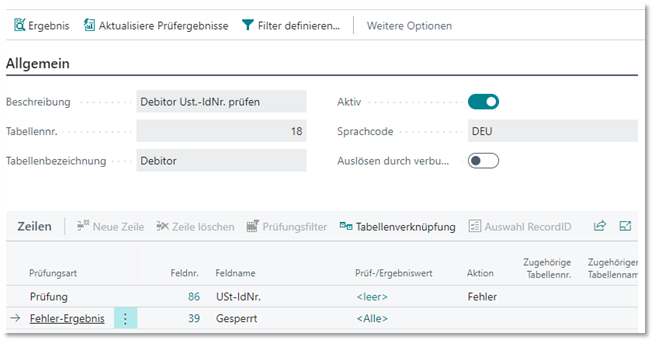 Feldprüfung-Debitor-Buchungsgruppen