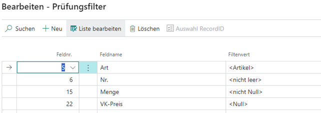 Feldprüfung Auftrag Prüfungsergebnisse