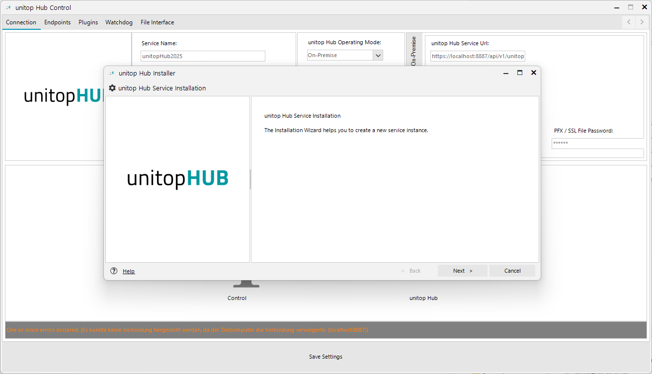 Hub Installer Service Name