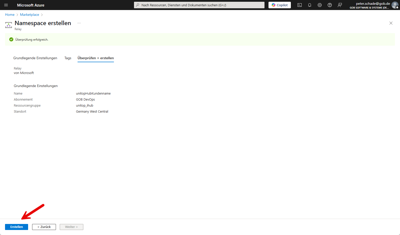 Relay final erstellen