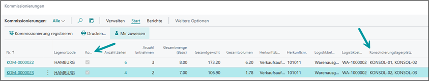 Fertigstellung Eingabe und Registrierung der Pufferlagerplätze - Liste