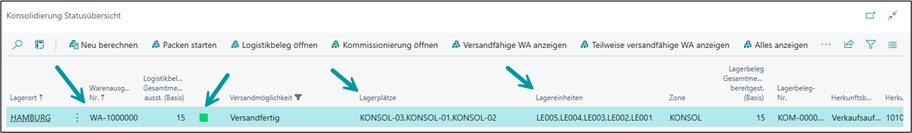 Beispiel Konsolidierung Statusübersicht 1
