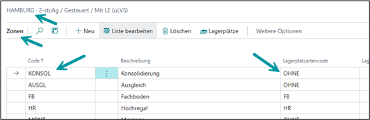 Konsolodierungszone anlegen