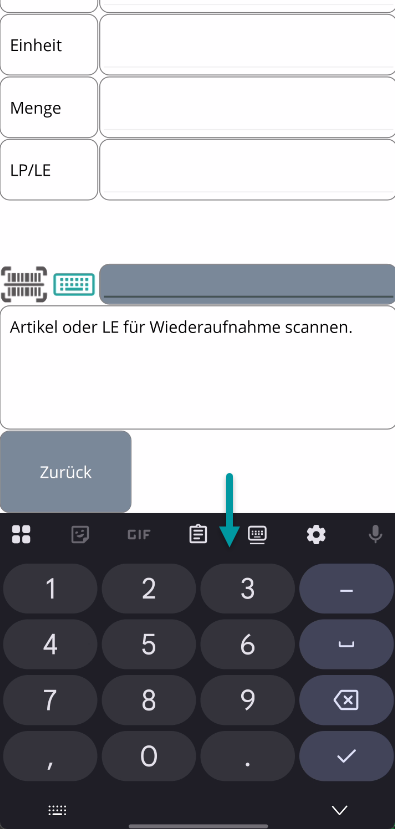 MDE 5 MAUI: Scan-Schritt mit Zahlen-Tastatur – Keyboard wurde nicht automatisch zurückgestellt