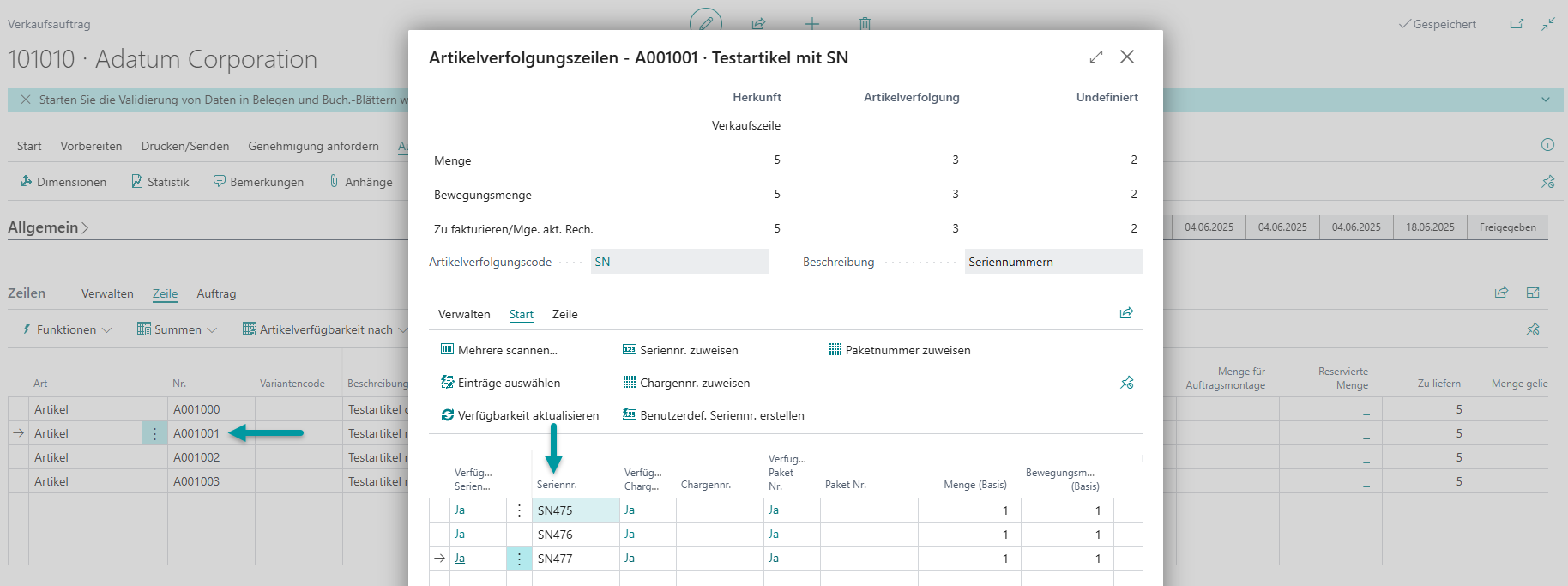 Vollständige Definition der Serien- und Chargennummern im Herkunftsbeleg