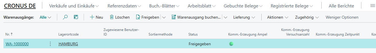 Erfolgreiche Kommissionierung - grüne Ampel