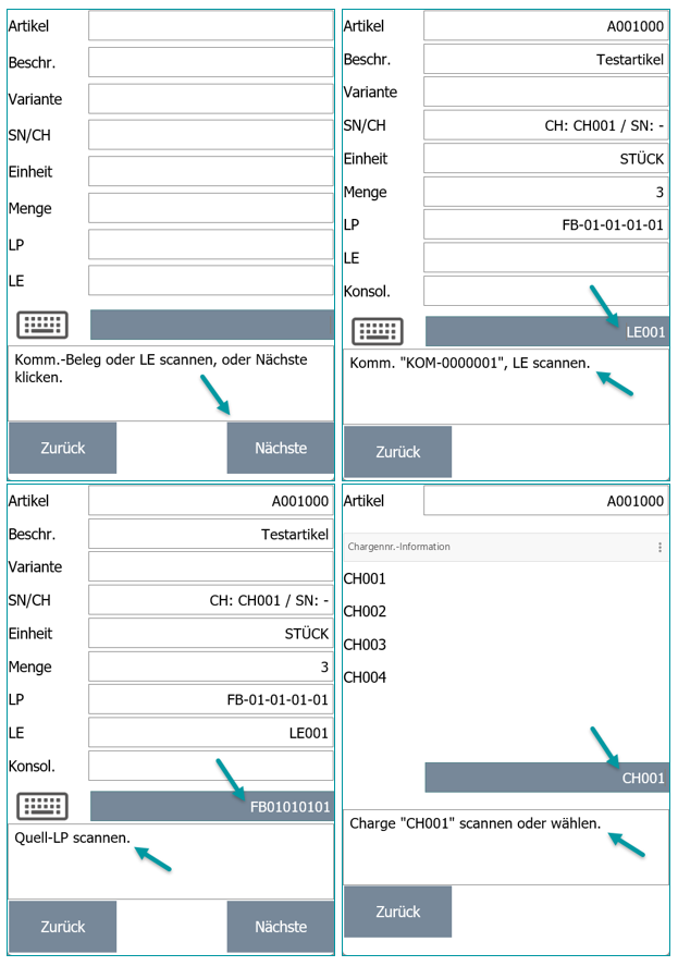 Testfall Kein Artikelscan - Schritt 1