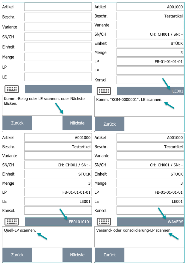 Testfall Nur Quell-LP - Schritt 1