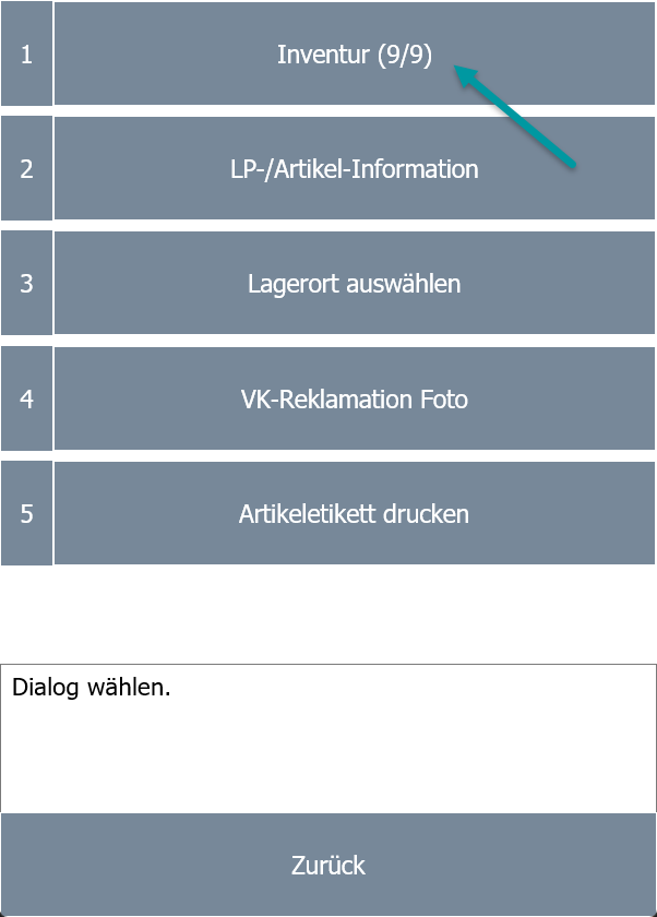 Beispiel Inventur MDE-Dialog: Inventur 9 von 9