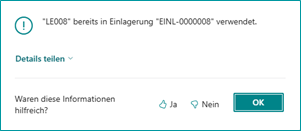 Fehlermeldung-Mitteilung