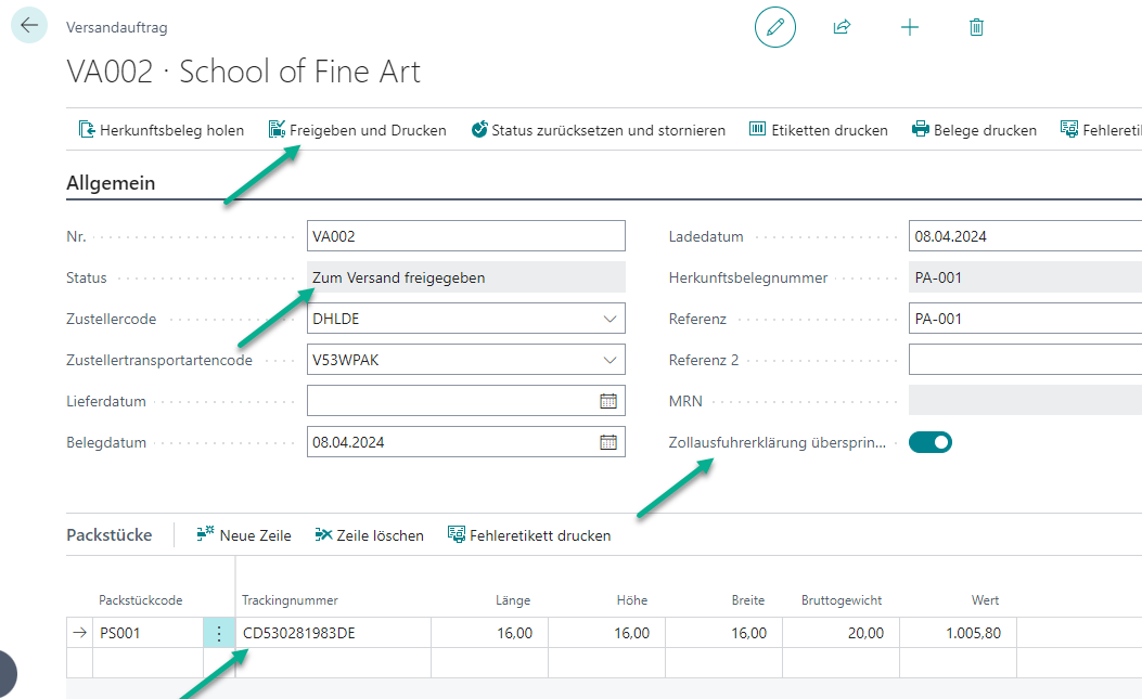 Zollabwicklung Möglichkeit 1