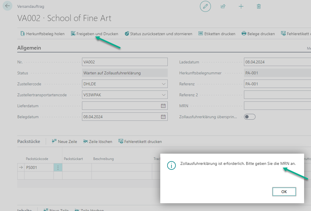MRN Aufforderungsdialog