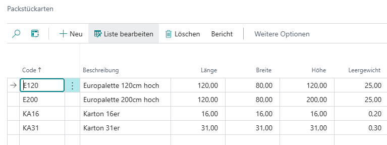 Packstückarten für LVS duplizieren