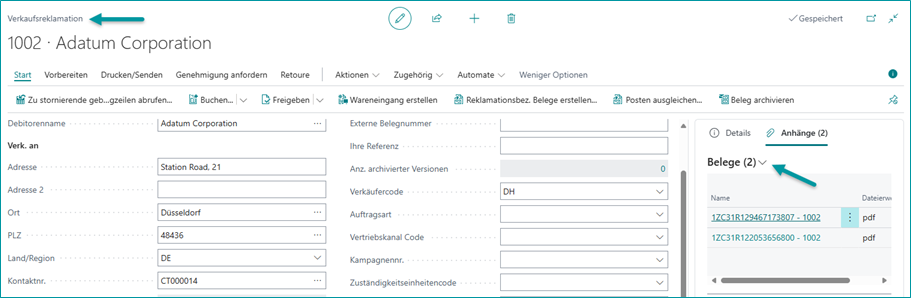 Verkaufsreklamation inkl. Belege