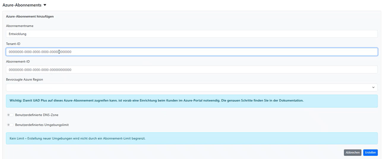 Azure-Abonnement DNS-Zone