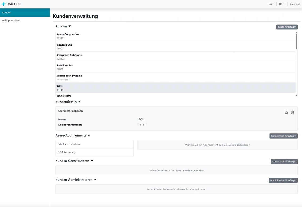 Kundenverwaltung (Kunden, Kundendetails)