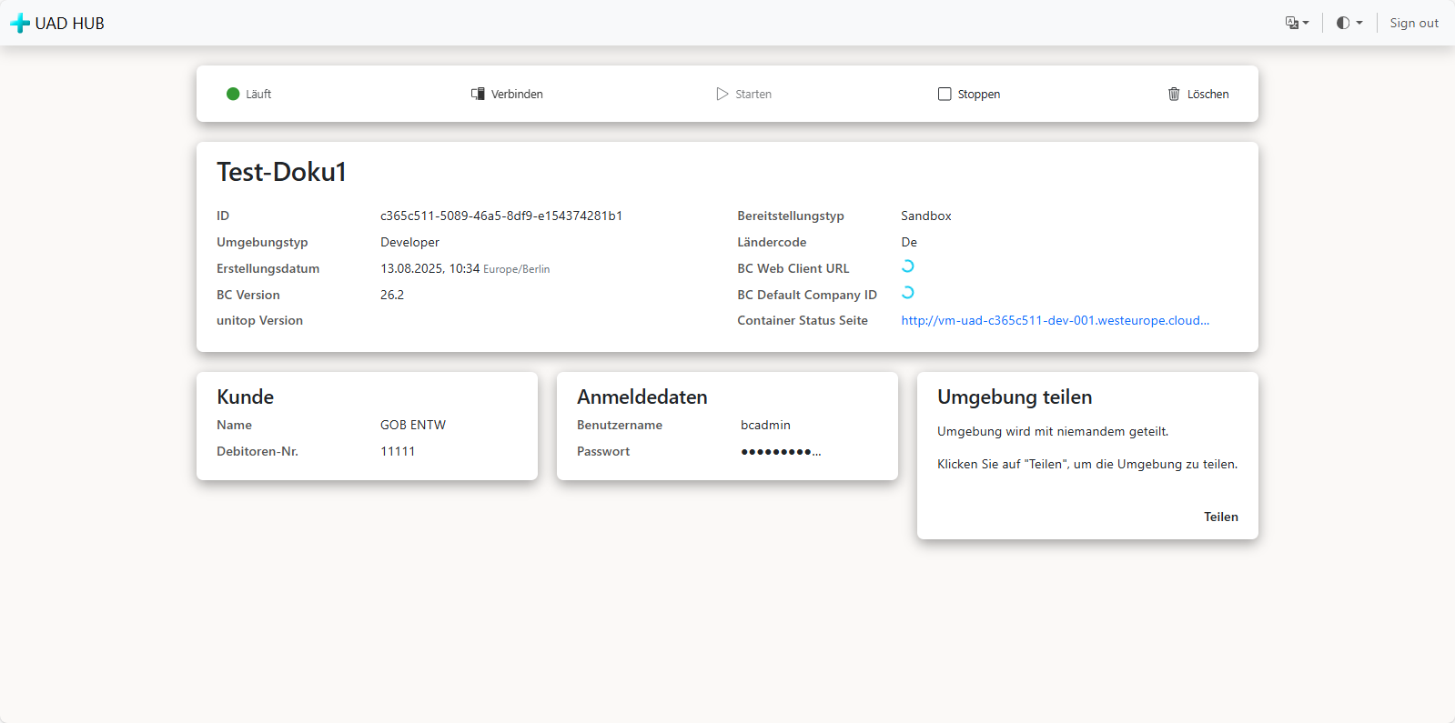 Detailansicht einer Umgebung