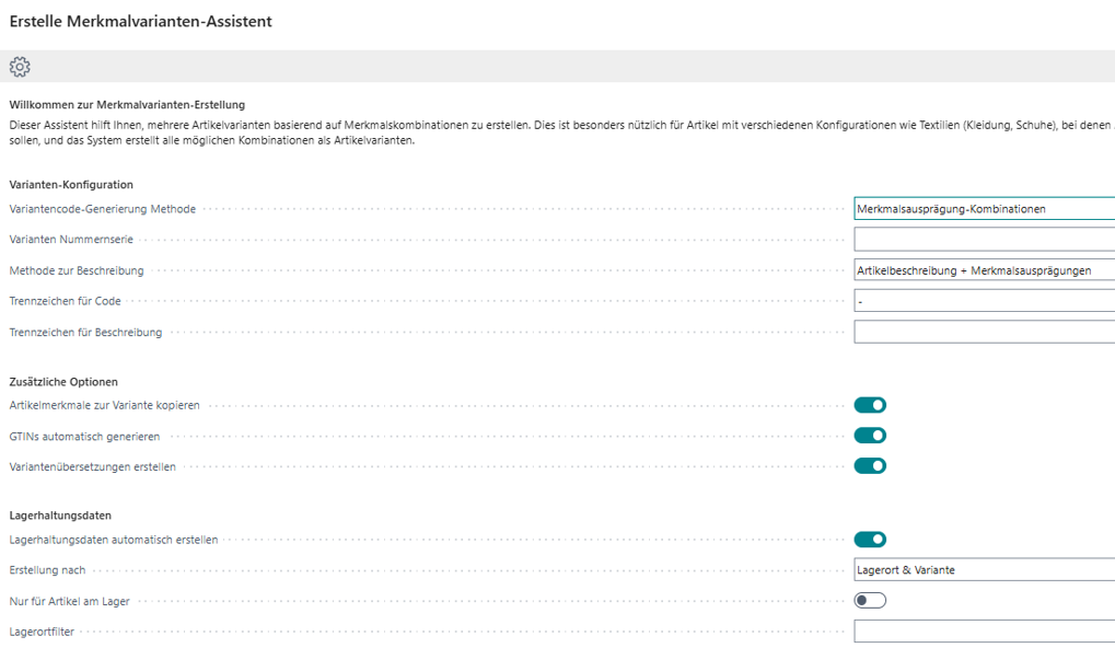 Assistenz-Übersicht