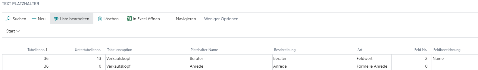 Platzhalterkarte mit Beispielen