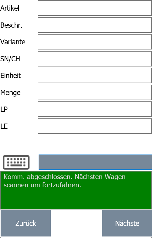 MDE-Vergleich keine offenen VAS-Prozesse, Kommissionierung abgeschlossen